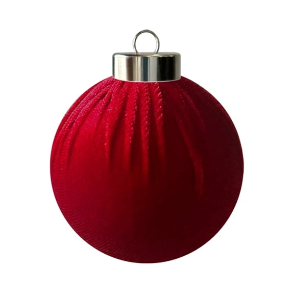 A Plush Velvet Covered Christmas Decoration Ball For Adding Texture To Holiday Tree Displays