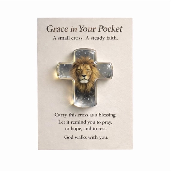 A Pocket Blessing – Cross Edition, Christian Pocket Cross Token with Verse Card, Faith Motivation Gifts Christian Keepsakes