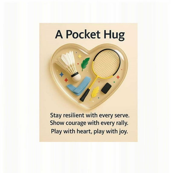 A Pocket Hug for Sports-Themed Valentines Day Gifts, Heart Pocket Hug Token with Greeting Cards, for Tennis, Badminton, Football, Golf Players
