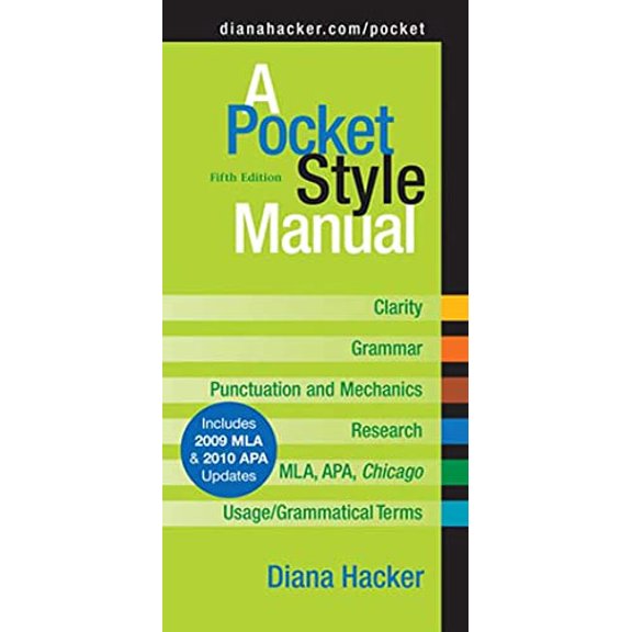 Pre-Owned A Pocket Style Manual: Includes 2009 Mla & 2010 Apa Updates (Paperback) 031266480X 9780312664800