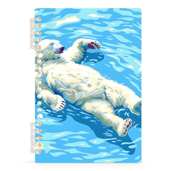 A Polar Bear on Water Spiral Journal Notebook College Ruled Notebook 8.3" x 5.7" A5 Lined Thick Paper Page