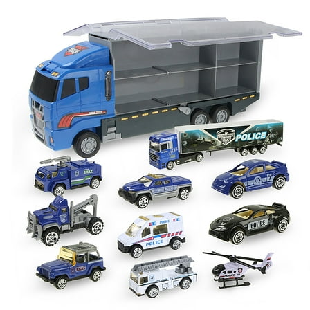 A Police Vehicle Toy Set 11 Pieces Alloy Mini Cars With Helicopters And Tanks For Kids Play Set Adventure Activity Size 3.00 Inches Weight 2.43 Lb