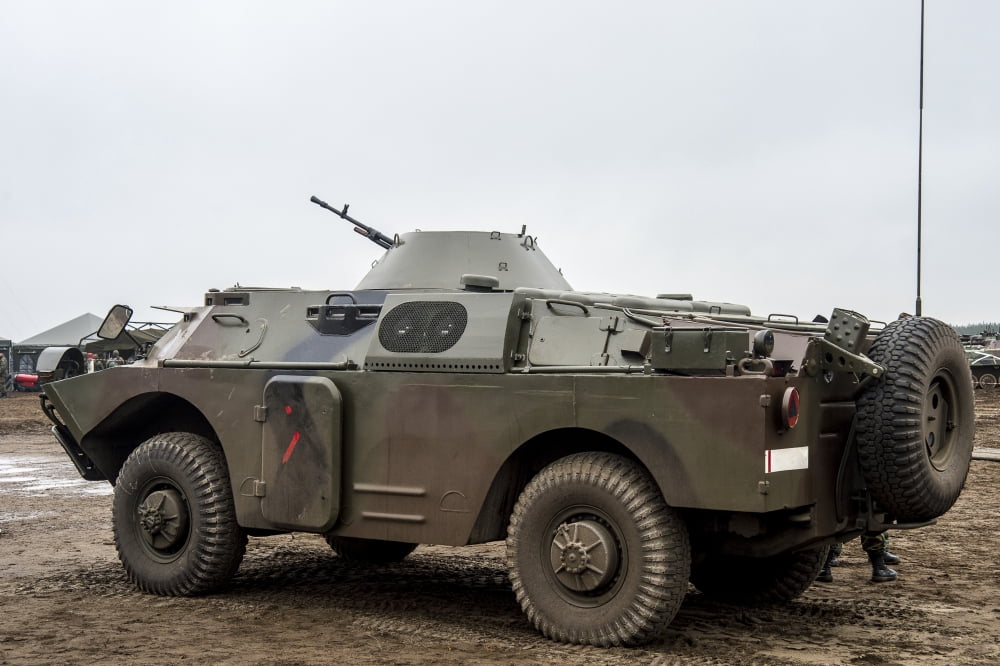 A Polish Army BRDM-2 combat reconnaissance vehicle Canvas Art - Andrew ChittockStocktrek Images (34 x 23)