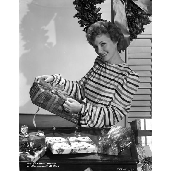 A Portrait Of Margaret Hayes with Christmas Presents Photo Print (8 x 10)