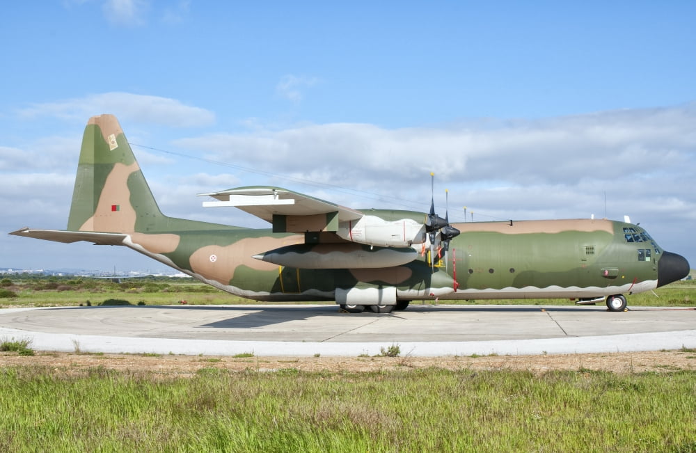 A Portuguese Air Force C-130H Hercules at Montijo Air Base Portugal Canvas Art - Giovanni CollaStocktrek Images (35 x 23)
