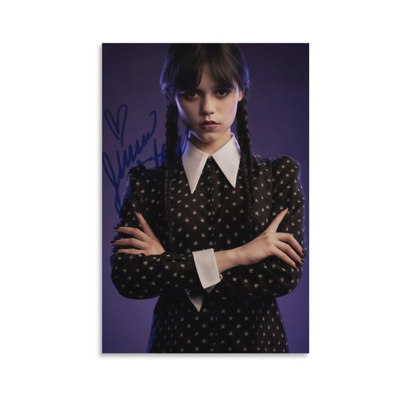 A Poster Signed by Jenna Ortega (6) Poster Cool Artworks Painting Wall Art Canvas Prints Hanging Picture Home Decor Posters Gift 24x36inch(60x90cm)