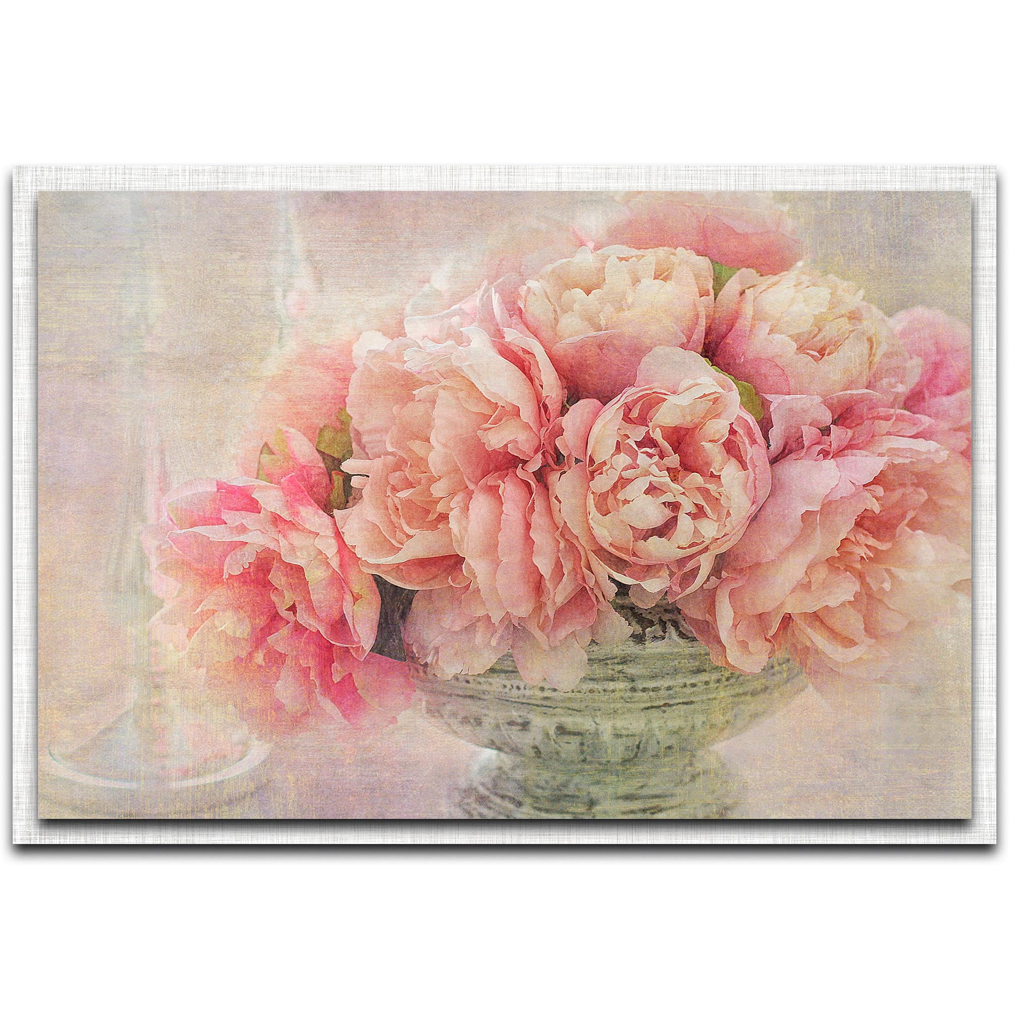 A Posy of Pink Peonies Parchment Frame