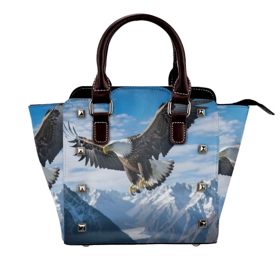 A Powerful Eagle (7) Rivet Fashion One-Shoulder Women's Handbag Tote Bag