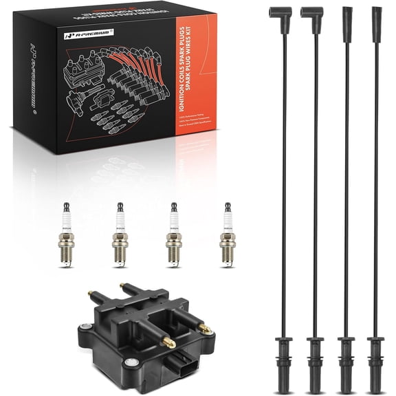 A-Premium 1 Ignition Coils with 4 Wire and 4 Iridium Spark Plugs Compatible with Subaru Impreza 1997-1998, Legacy 1997-1998, 2.2L