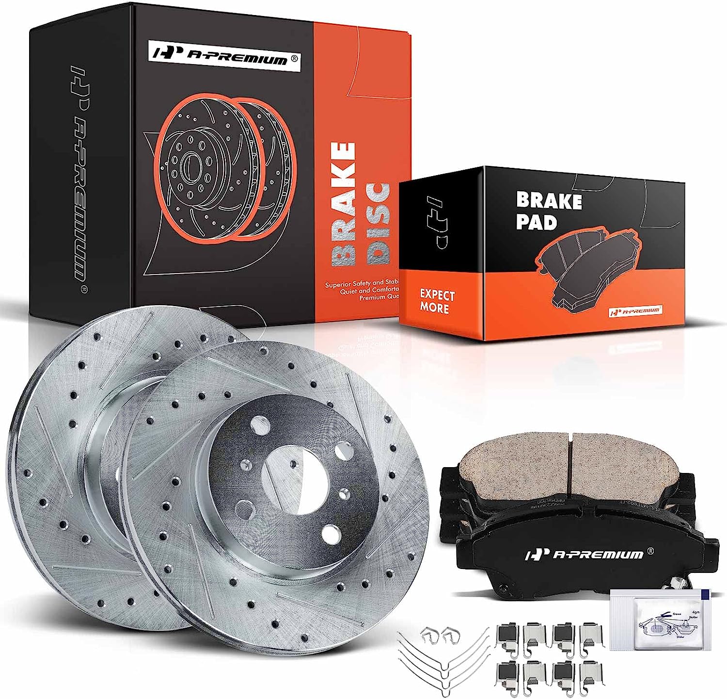 APremium 10.04 inch (255mm) Front Drilled and Slotted Disc Brake