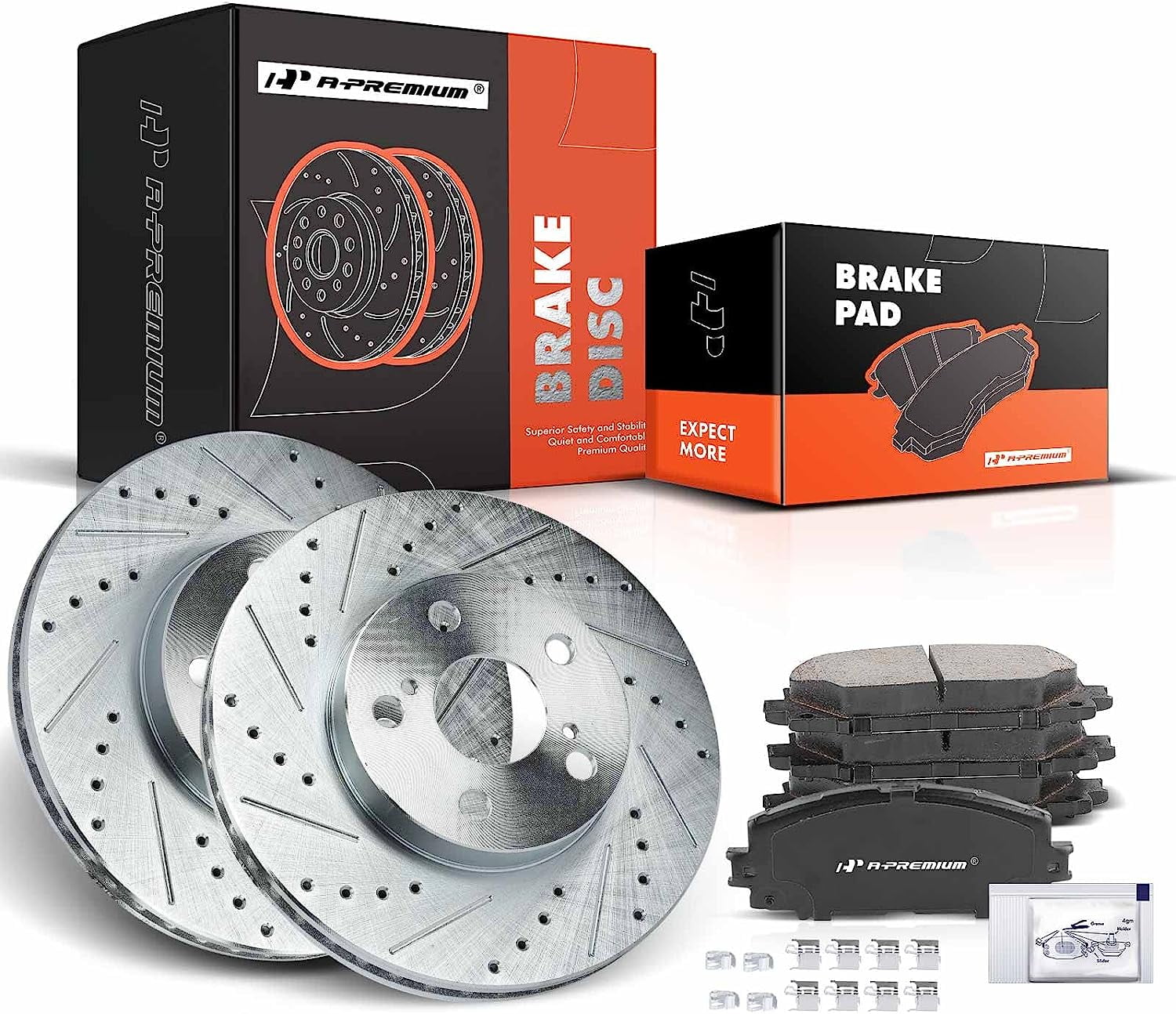 APremium 10.04 inch (255mm) Front Drilled and Slotted Disc Brake