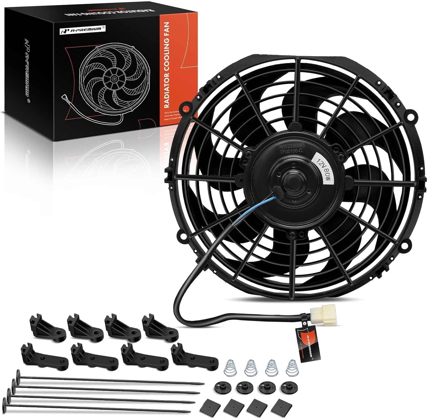 A-Premium 10'' 10 inch Universal Slim Fan Electric Radiator Cooling Fan ...