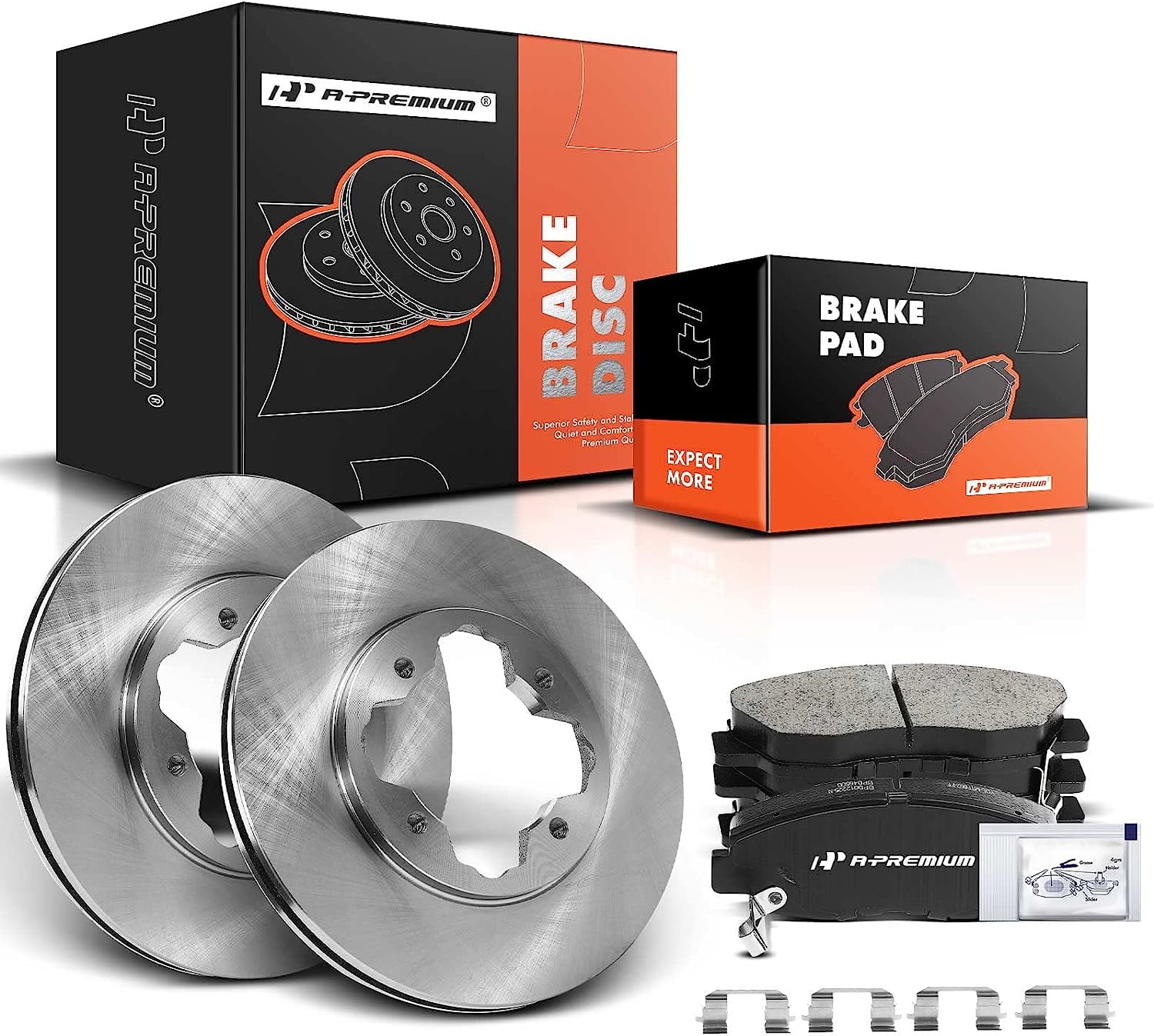 APremium 10.12 inch (257mm) Front Vented Disc Brake Rotors + Ceramic