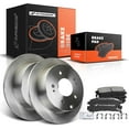 thumbnail image 1 of A-Premium 10.28 inch (261mm) Rear Solid Disc Brake Rotors + Ceramic Pads Kit Compatible with Select Mitsubishi Models - Eclipse 2006-2012, Galant 2004-2012, 6-PC Set, 1 of 8
