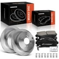 thumbnail image 1 of A-Premium 10.31 in (262mm) Rear Solid Disc Brake Rotors + Ceramic Pads Kit Compatible with Select Hyundai & Kia Models - Accent 2006-2008, Rio 2006-2007, Rio5 2006-2007, 6-PC Set, 1 of 8