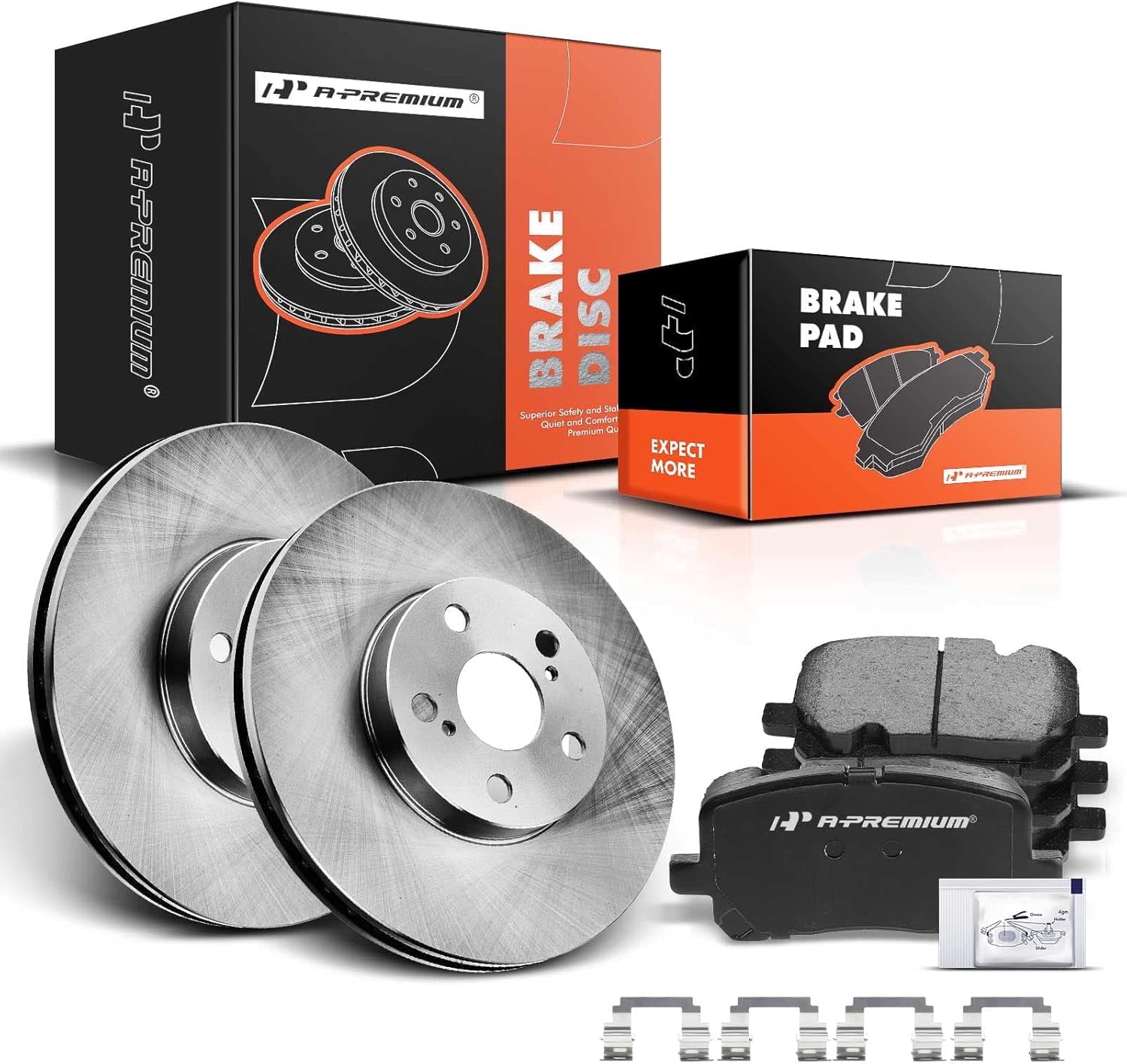 A-Premium 10.83 inch Front Vented Disc Brake Rotors + Ceramic