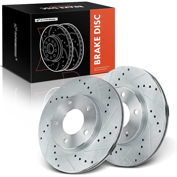 A-Premium 10.94 Inch (278mm) Front Drilled and Slotted Disc Brake Rotors Set Compatible with Select Ford, Mazda and Mercury Models - Escape 2001-2007, Tribute 2001-2006, Mariner 2005-2007 2-PC Set