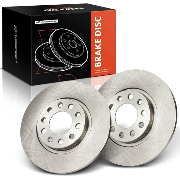 A-Premium 10.95 inch (278mm) Rear Solid Disc Brake Rotors Compatible with Select Jeep & Chrysler Models - Cherokee 2014-2022, 200 2015-2017, 2-PC Set