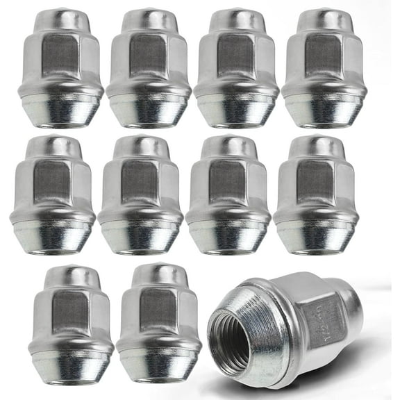 A-Premium 10-PC Wheel Lug Nuts 1/2-20 Compatible with Dodge Charger, Challenger, Dakota, Durango, Ram 1500, B100 & AMC & Jeep Wrangler, Cherokee & Plymouth GTX & Volvo 240, 244, 245, for# 6036310AA