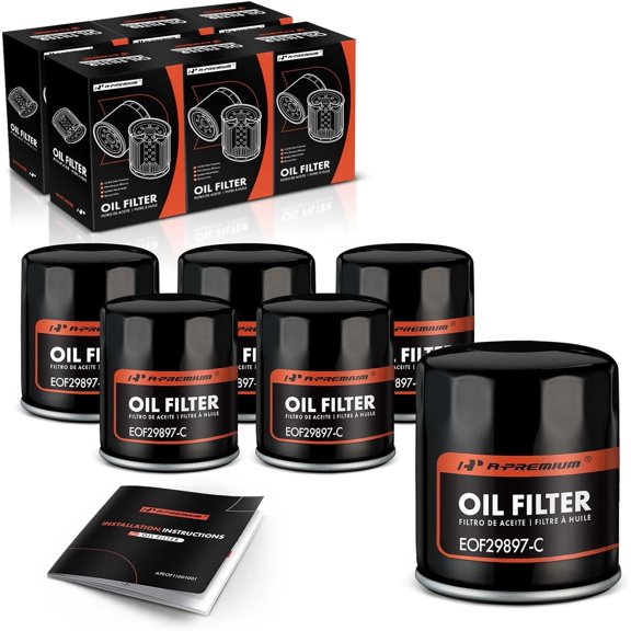 A-Premium 10K Miles Protection Spin On Oil Filter Compatible with Chevrolet Epica 2004 2005 2006 & Suzuki Verona 2004 2005 2006, 6-PC Set, Replace# 1651086Z00, 2900776