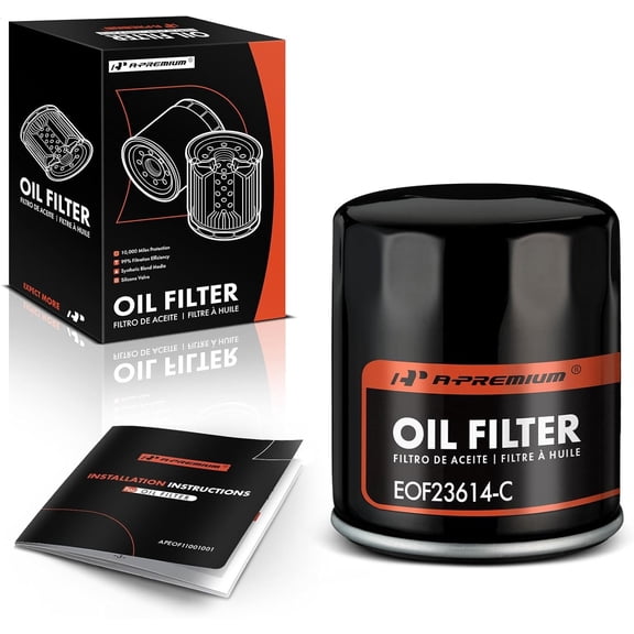 A-Premium 10K Miles Protection Spin On Oil Filter Compatible with Ford & Chevy & for Toyota & Nissan & Volkswagen & Jeep & Subaru & Dodge & Lexus & Mazda & Chrysler & Audi Replace# 04E115561B PH3614