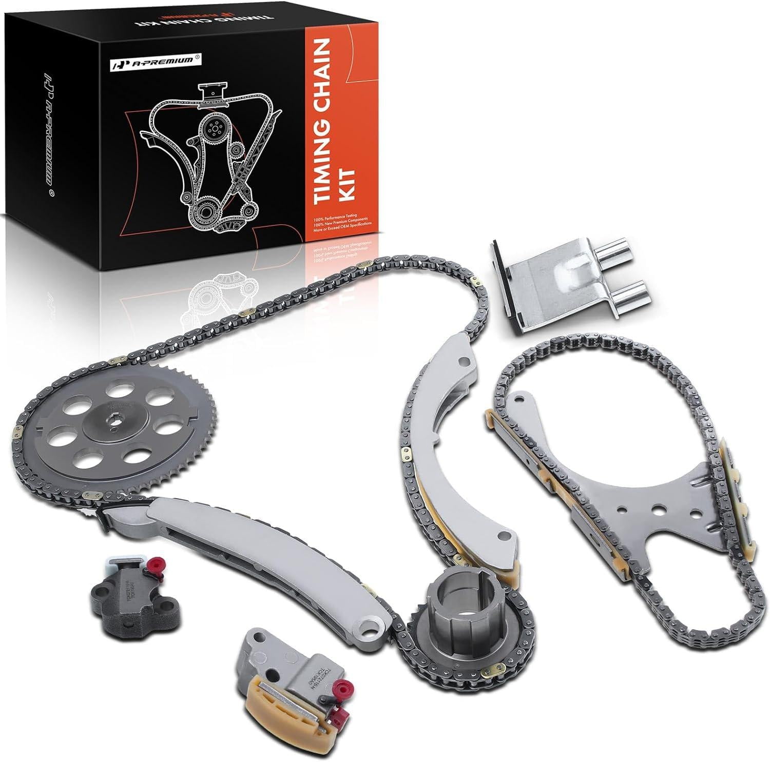 A-Premium Set Of 11PCS Engine Timing Chain Kit W/Tensioner & More [fit DOHC, 4Cyl 2.0L] Compatible With Ford Focus 2005-2011, Transit Connect 2010-2013 & Mazda 3 2004-2013, MX-5 Miata 2006-2010, Sets - View #9