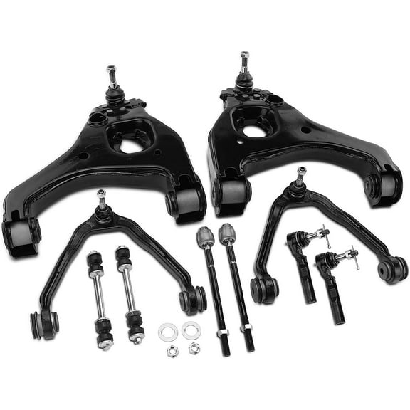 A-Premium 10Pcs Front Kit, Upper Lower Control Arm with Ball Joint, Sway Bar, Tie Rod End, Compatible with Chevrolet Silverado 1500 1999-2006 Silverado 1500 Classic GMC Sierra 1500 1500 Classic RWD