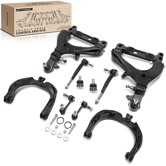 A-Premium 10Pcs Front Kit, Upper Lower Control Arm, Sway Bar, Tie Rod End, Ball Joint, Compatible with Chevrolet Trailblazer GMC Envoy XL/XUV Buick Rainier Isuzu Ascender Saab 9-7x Oldsmobile Bravada