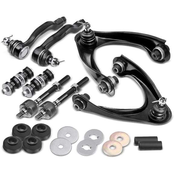 A-Premium 10Pcs Front or Rear Suspension Kit Upper Control Arms and Ball Joints Assembly Sway Bar Links Inner Outer Tie Rod Ends Strut Mounts Compatible with Honda Civic 96-00