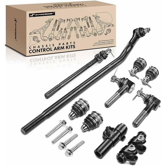 A-Premium 10Pcs Front Suspension Kit Inner Outer Tie Rod End Ball Joint Tie Rod End Adjusting Sleeve Compatible with Ford Ranger 1989-1992 RWD