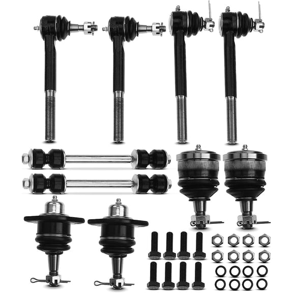 A-Premium 10Pcs Front Suspension Kit Inner Outer Tie Rod End Sway Bar Link Stabilizer Link Ball Joint Compatible with Chevrolet Express 1500 2500 GMC Savana 1500 2500 1996-2002