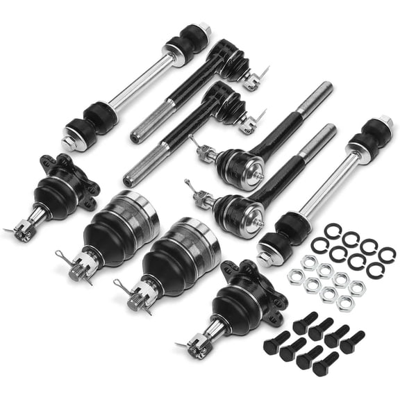 A-Premium 10Pcs Front Suspension Kit Inner Outer Tie Rod End Sway Bar Link Stabilizer Link Ball Joint Compatible with Chevrolet Express 1500 2500 GMC Savana 1500 2500 1996-2002