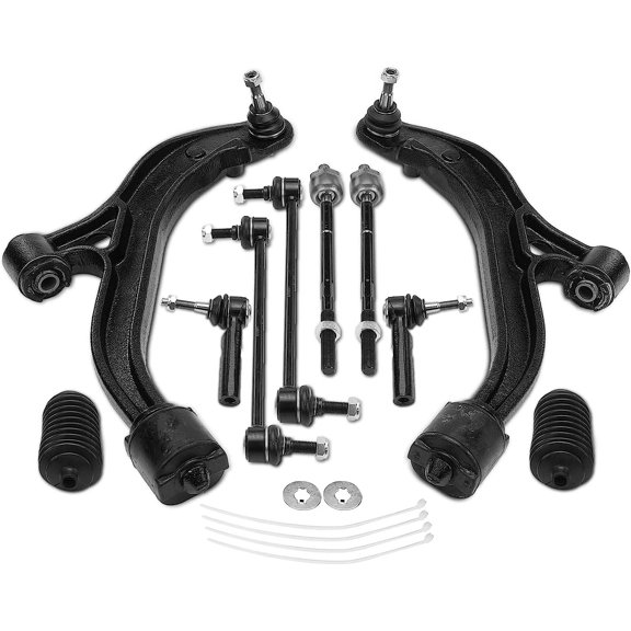 A-Premium 10Pcs Front Suspension Kit Lower Control Arm with Ball Joint, Sway Bar Link, Tie Rod End, Compatible with Dodge Grand Caravan/Caravan Chrysler Town & Country 2001-2004 Voyager 2001-2003