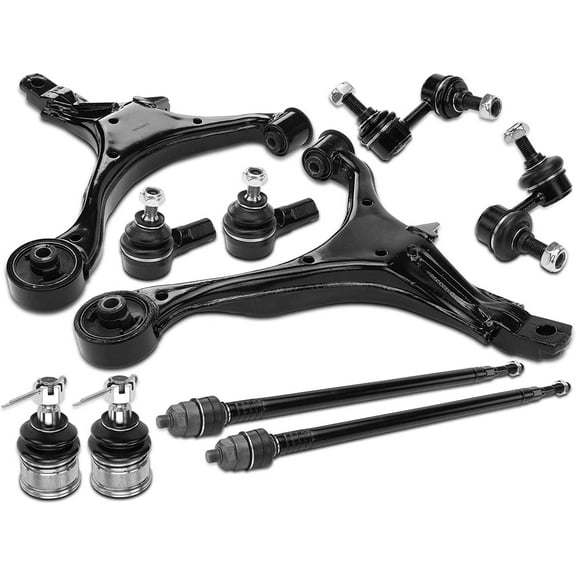 A-Premium 10Pcs Front Suspension Kit, Lower Control Arm, Sway Bar Link, Tie Rod End, Ball Joint, Compatible with Honda CR-V CRV 2002 2003 2004