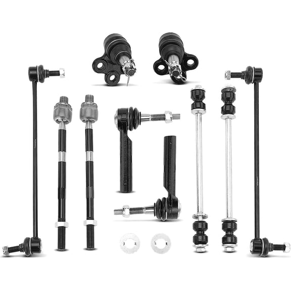 A-Premium 10Pcs Front Suspension Kit Sway Bar Link Stabilizer Link Tie Rod End Lower Ball Joint Compatible with Buick Enclave 08-17 Chevrolet Traverse 09-17 GMC Acadia Limited Saturn Outlook