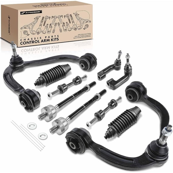 A-Premium 10Pcs Front Suspension Kit Upper Control Arm and Ball Joint Assembly Sway Bar Link Tie Rod End Rack and Pinion Bellow Compatible with Ford F-150 2009-2014 Expedition Lincoln Navigator