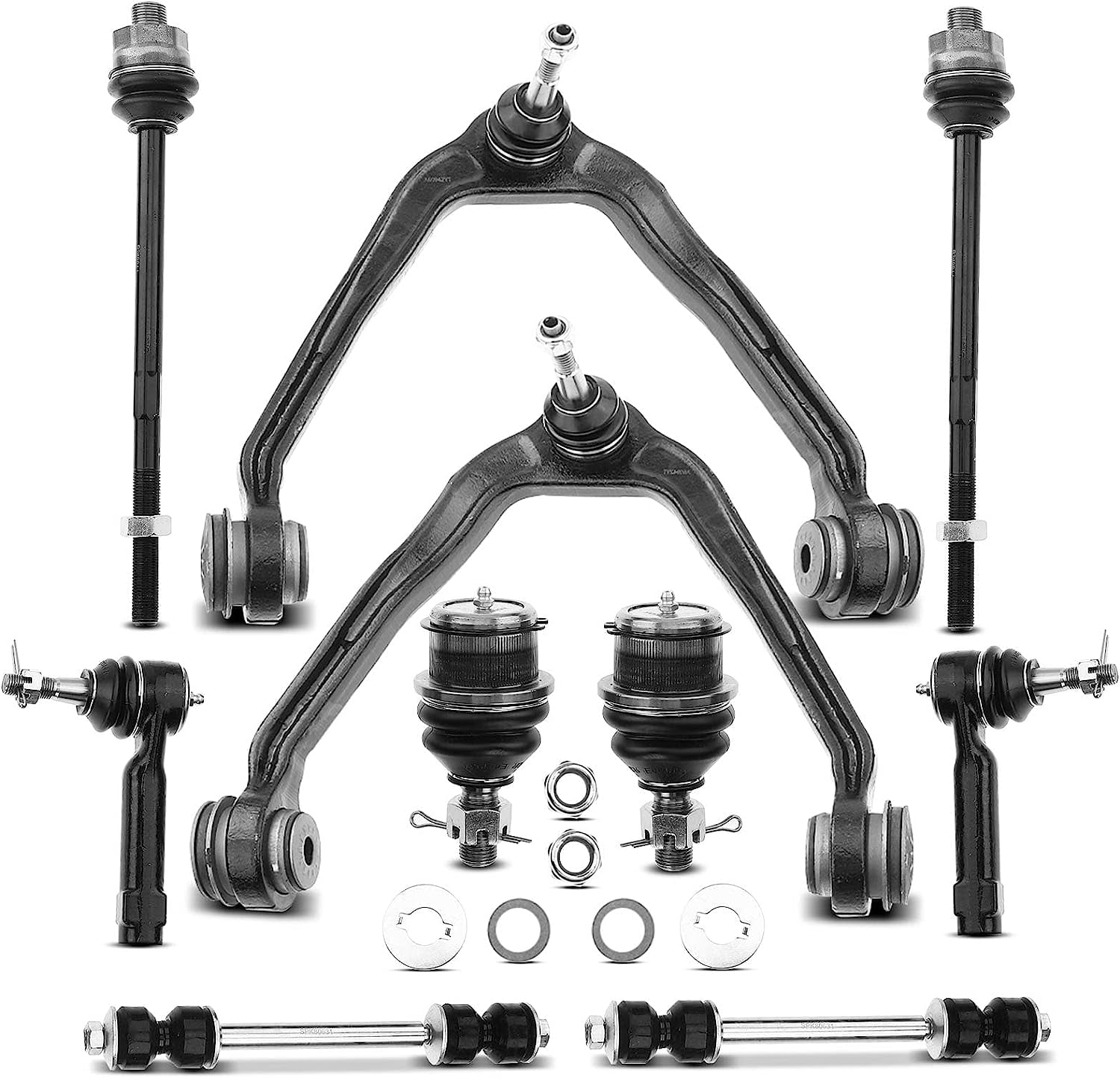 A-Premium 10Pcs Front Suspension Kit Upper Control Arm Ball Joint Tie Rod  End Sway Bar Link Compatible with Chevrolet Silverado 1500 Tahoe Suburban 