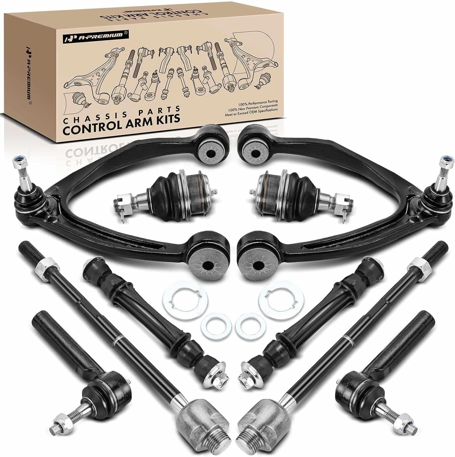 A-Premium 10Pcs Front Suspension Kit, Lower Control Arm Sway Bar Links Inner Outer Tie Rod Ends, Compatible with Chevrolet Camaro 2010 2011 2012 2013 A-Premium 10 Pcs Front Suspension Arms Kit for BMW 5 6 7 F06 F07 F10 F12 F01
