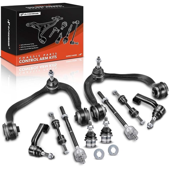 A-Premium 10Pcs Front Suspension Kit, Upper Control Arm, Sway Bar Link, Tie Rod End, Ball Joint, Compatible with Ford F-150 F150 2009-2014 Expedition Lincoln Navigator 2007-2014
