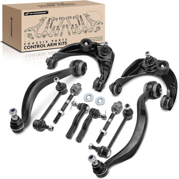 A-Premium 10Pcs Front Suspension Kit Upper Lower Control Arm and Ball Joint Assembly Sway Bar Link Tie Rod End Compatible with Mazda 6 2003-2008