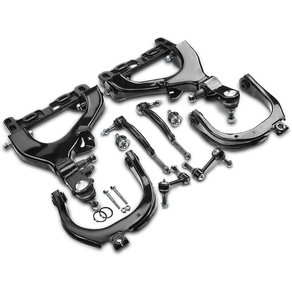 A-Premium 10Pcs Front Suspension Kit Upper Lower Control Arms Compatible with Chevrolet Trailblazer EXT GMC Envoy XL Oldsmobile Bravada 2002 L6 4.2L