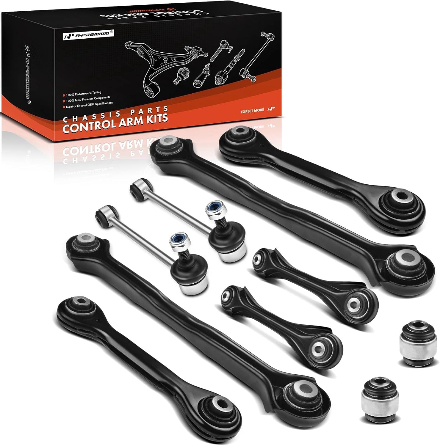 A-Premium 10Pcs Rear Suspension Kit Upper Lower Control Arm Sway Bar Track Rod Compatible with BMW E92 E82 E88 128i 323i 325i 328xi