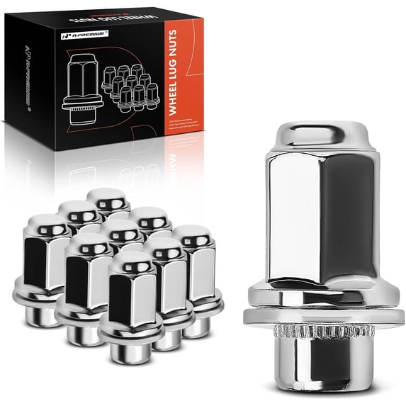 A-Premium 10pcs Wheel Lug Nuts M12 x 1.5 Chrome Flat Seat Mag Lug Nuts Compatible with Toyota Tacoma 4Runner Camry Corolla Lexus 9094201058