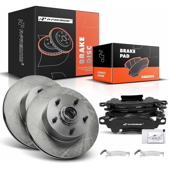 A-Premium 11.02 inch (280mm) Front Vented Disc Brake Rotors + Ceramic Pads Kit Compatible with Select Chevrolet Buick Oldsmobile and Pontiac Models - Camaro Chevelle Apollo GS Cutlass F85 GTO
