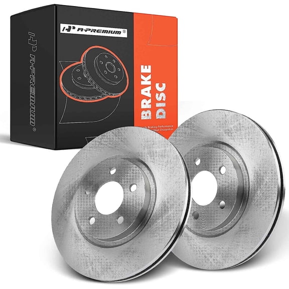 A-Premium 11.03 inch (280mm) Front Vented Disc Brake Rotors Compatible with Select Chrysler Models - PT Cruiser 2001-2010 2.4L, 2-PC Set