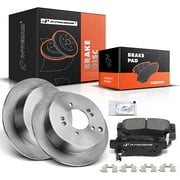 A-Premium 11.17 inch (283.8mm) Rear Solid Disc Brake Rotors + Ceramic Pads Kit Compatible with Select Hyundai and Kia Models - For Sportage 2005-2010, Santa Fe 2001-2006, Tucson 2005-2009, 6-PC Set