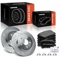 thumbnail image 1 of A-Premium 11.33 inch (287.70mm) Rear Drilled and Slotted Disc Brake Rotors + Ceramic Pads Kit Compatible with Select Audi Models - A4/ A4 Quattro 2005 2006 2007 2008 2009, 6-PC Set, 1 of 6