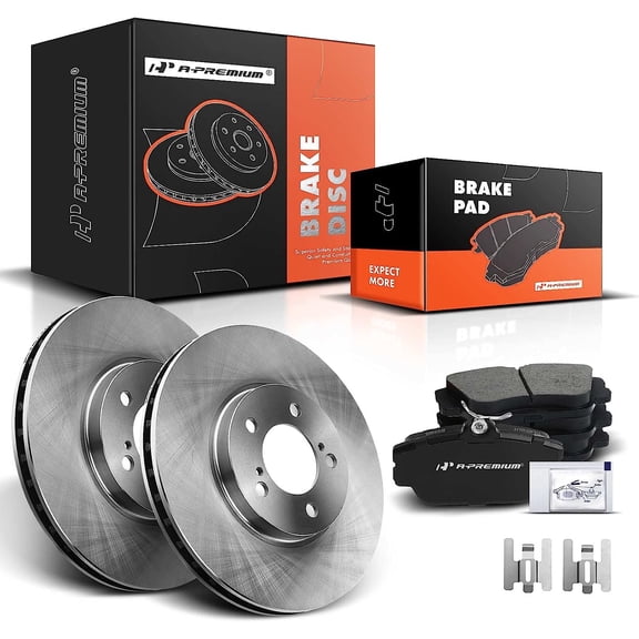 A-Premium 11.57 in (294 mm) Front Vented Disc Brake Rotors + Ceramic Pads Kit Compatible with Select Ford, Lincoln & Mercury Models - Taurus, Thunderbird, Continental, Mark VIII, Cougar, Sable, 6-PC