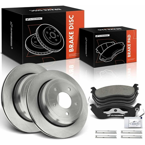 A-Premium 11.61 inch (295mm) Rear Vented Disc Brake Rotors + Ceramic Pads Kit Compatible with Select Ford & Mercury Models - Crown Victoria 2003-2011, Grand Marquis 2003-2011, Marauder, 6-PC Set