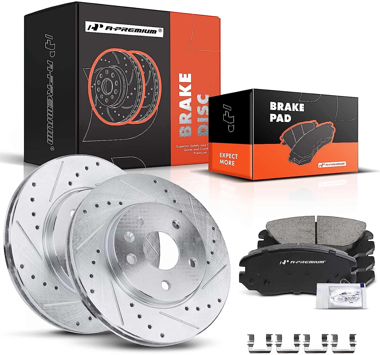 Drilled & Slotted Brake Rotors + Ceramic Pads Kit For Chevy Equinox & GMC Terrain (2010-2017) - Auto Shack